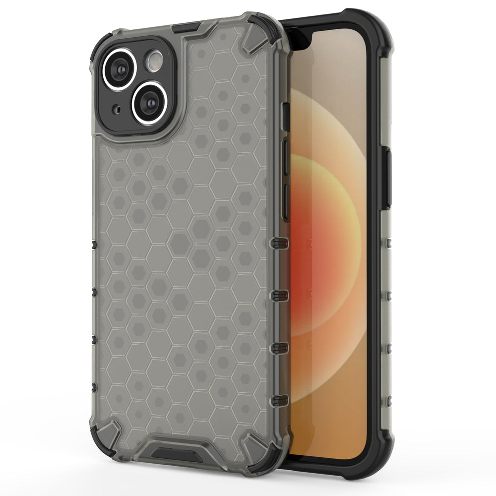 Honeycomb case til iPhone 14 pansret hybrid cover sort