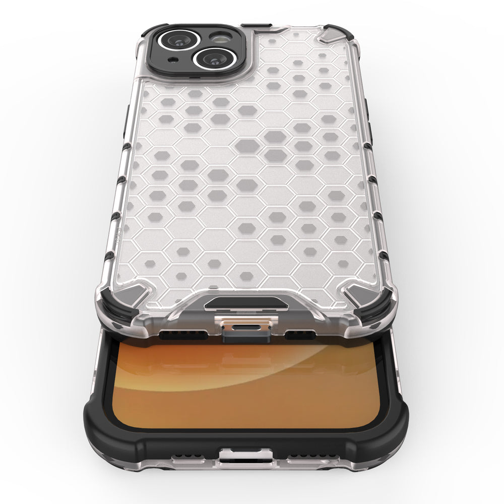 Honeycomb case til iPhone 14 pansret hybrid cover sort