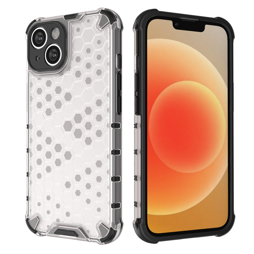 Honeycomb case til iPhone 14 pansret hybrid cover sort
