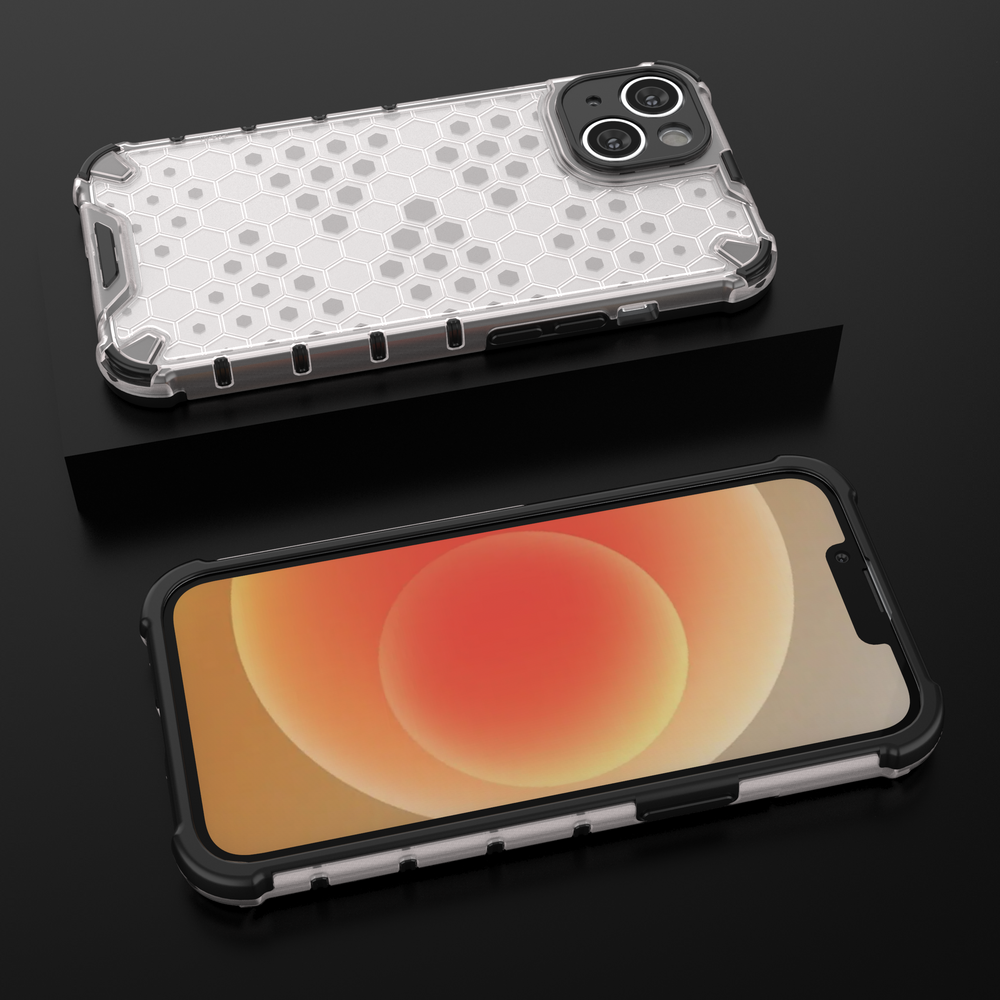 Honeycomb case til iPhone 14 pansret hybrid cover sort