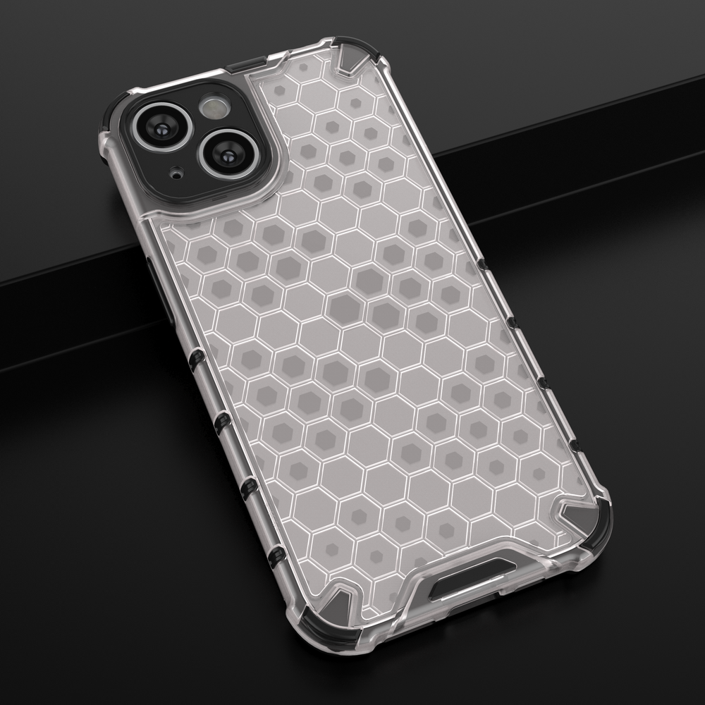 Honeycomb case til iPhone 14 pansret hybrid cover sort
