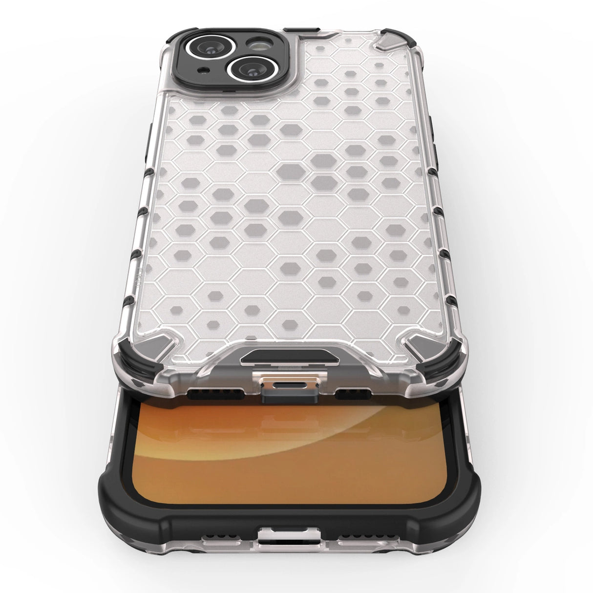 Honeycomb case til iPhone 14 Plus pansret hybrid cover sort