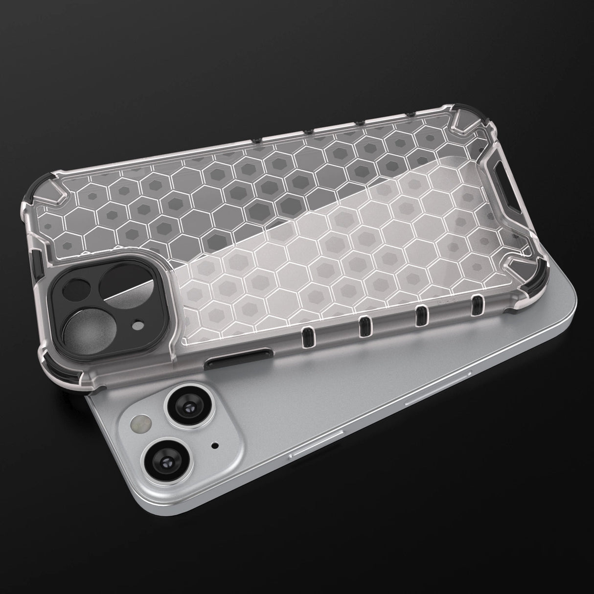 Honeycomb case til iPhone 14 Plus pansret hybrid cover sort