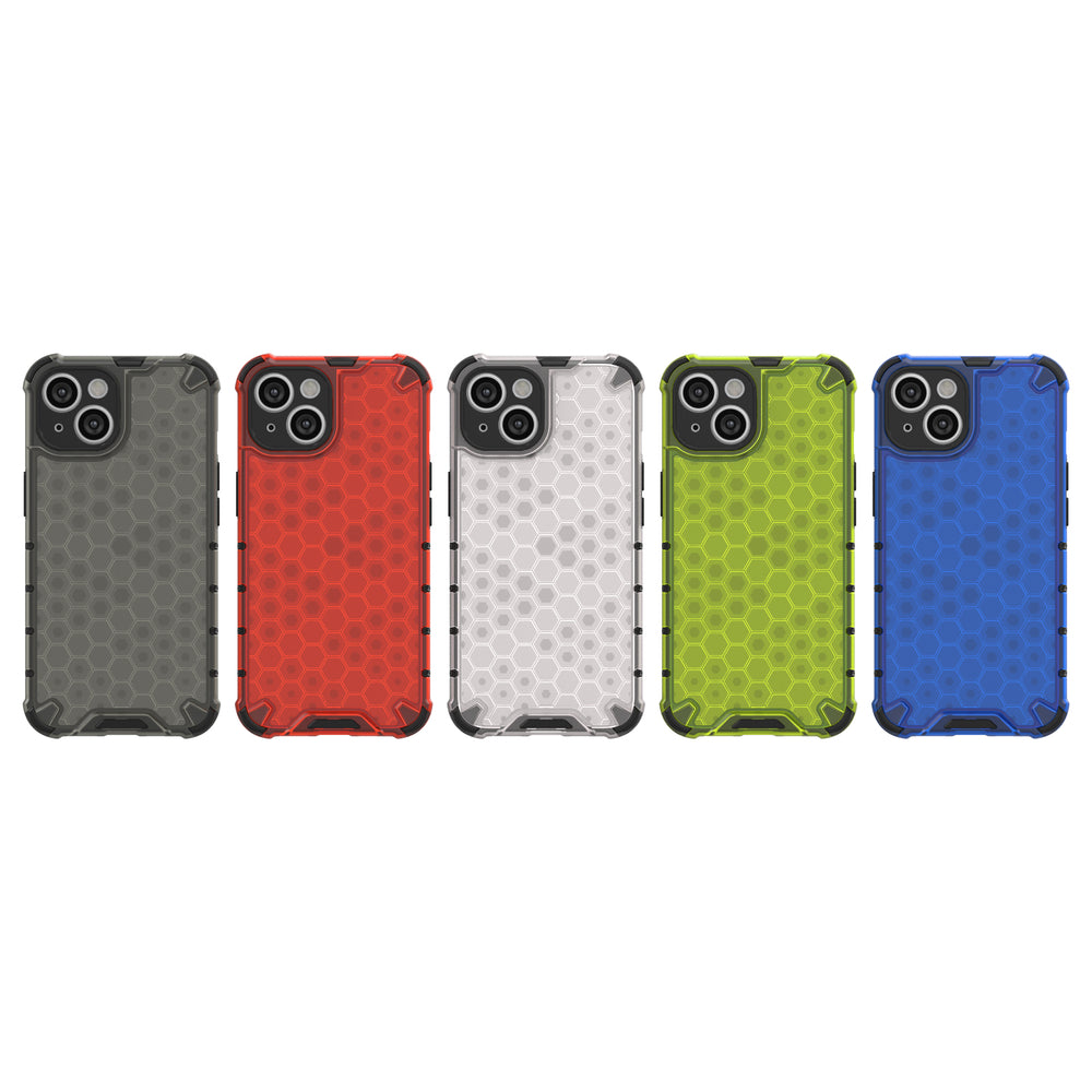 Honeycomb case til iPhone 14 Plus pansret hybrid cover blå