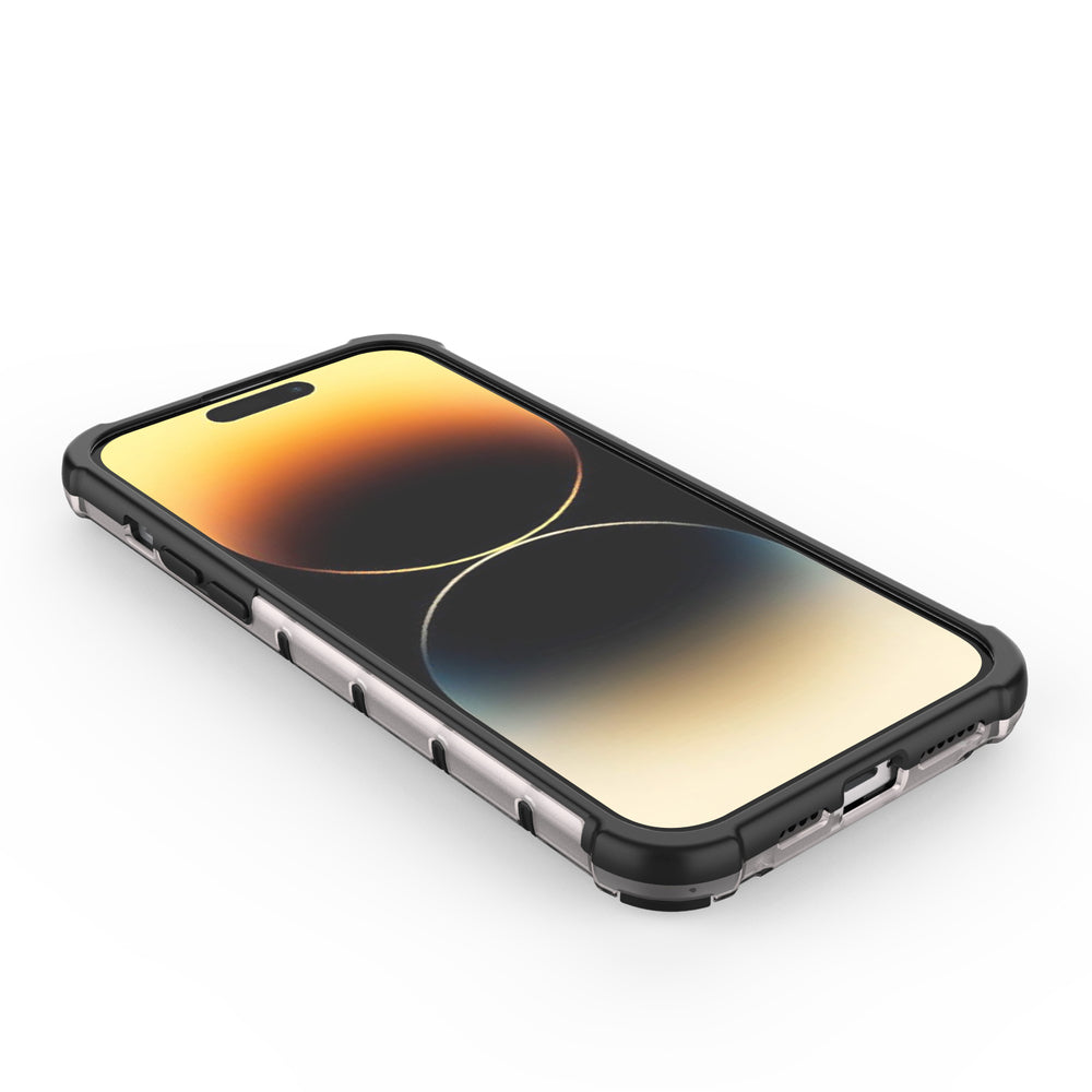 Honeycomb case til iPhone 14 Pro Max pansret hybrid cover sort