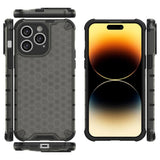 Honeycomb case til iPhone 14 Pro Max pansret hybrid cover sort