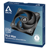 ARCTIC P12 Max Computerkabinet Ventilator 12 cm Sort 1 stk