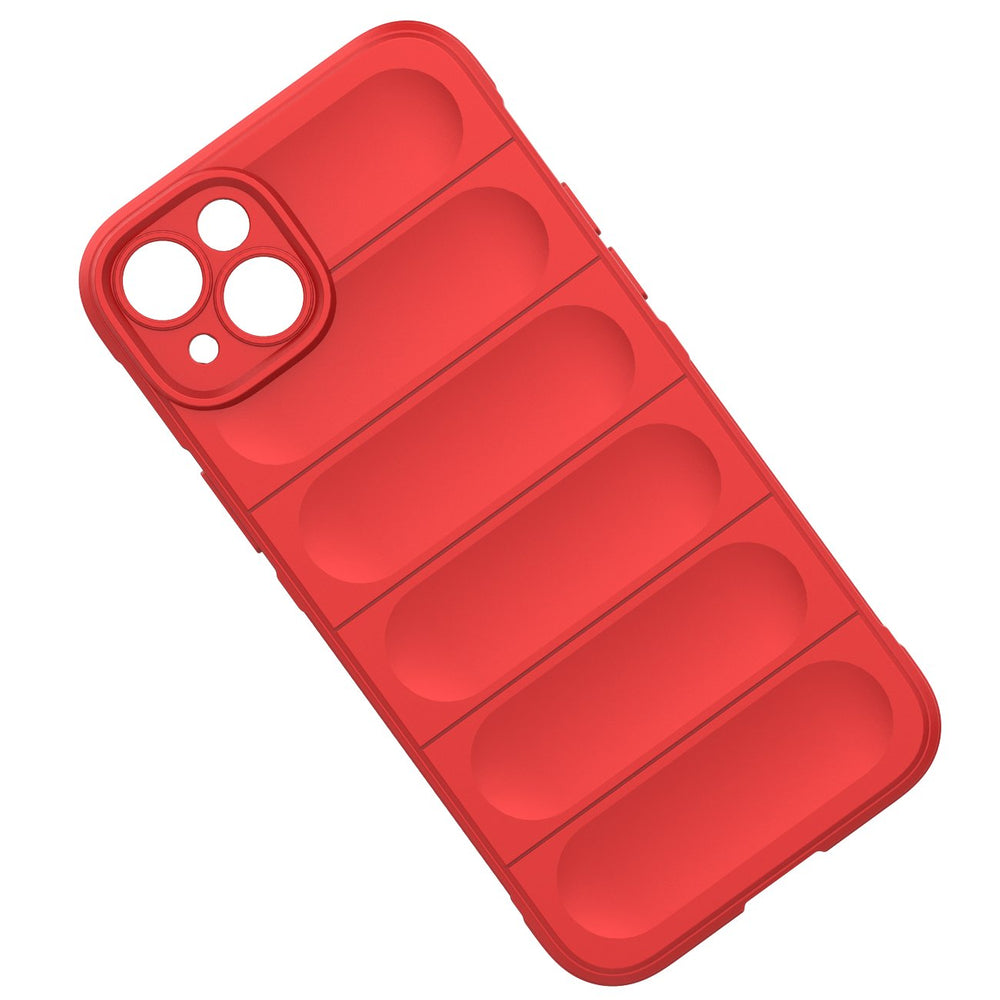 Magic Shield Case for iPhone 14 Plus elastisk rustet kuffert i burgundfarve