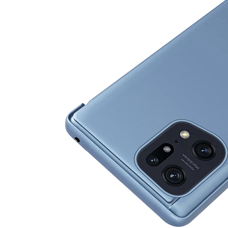 Clear View Case cover til Oppo Find X5 Pro cover med en flap sort