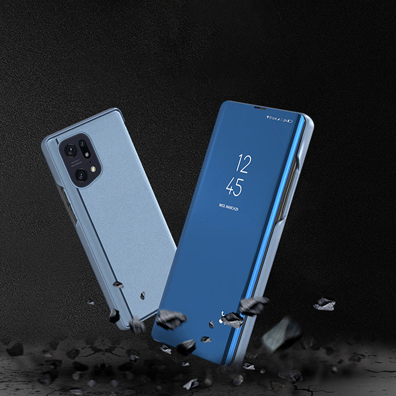Clear View Case cover til Oppo Find X5 Pro cover med en flap sort