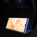 Clear View Case cover til Realme C31 flip cover sort