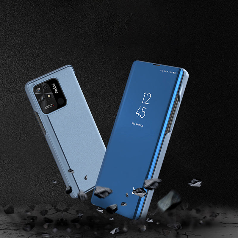 Clear View Case cover til Xiaomi Redmi 10C cover med en flap sort