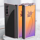 Plating Case for Samsung Galaxy Z Fold 4 cover med en metallisk ramme sort