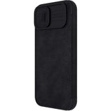 Nillkin Qin Leather Pro Case iPhone 14 Plus Camera Cover Holster Cover Flip Case Black