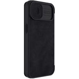 Nillkin Qin Leather Pro Case iPhone 14 Plus Camera Cover Holster Cover Flip Case Black