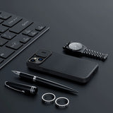 Nillkin Qin Cloth Pro Case Case for iPhone 14 Plus Kamera Cover Holster Cover Flip Case Blå