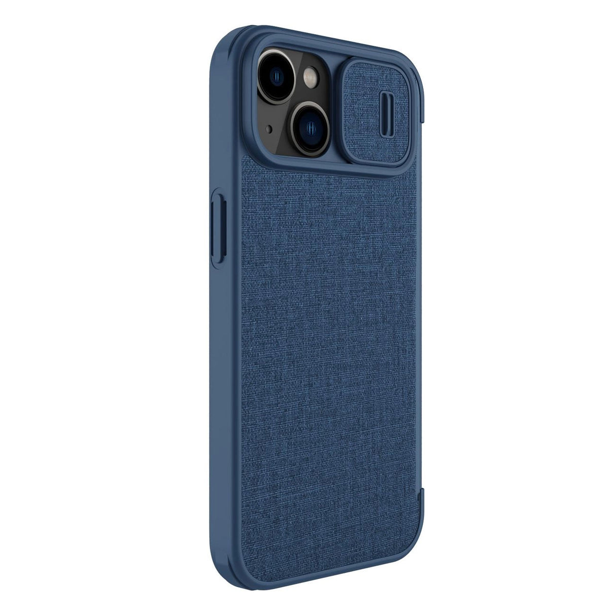 Nillkin Qin Cloth Pro Case Case for iPhone 14 Plus Kamera Cover Holster Cover Flip Case Blå
