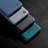 Nillkin Qin Cloth Pro Case Case for iPhone 14 Pro Max Kamera Cover Holster Cover Flip Case Blå