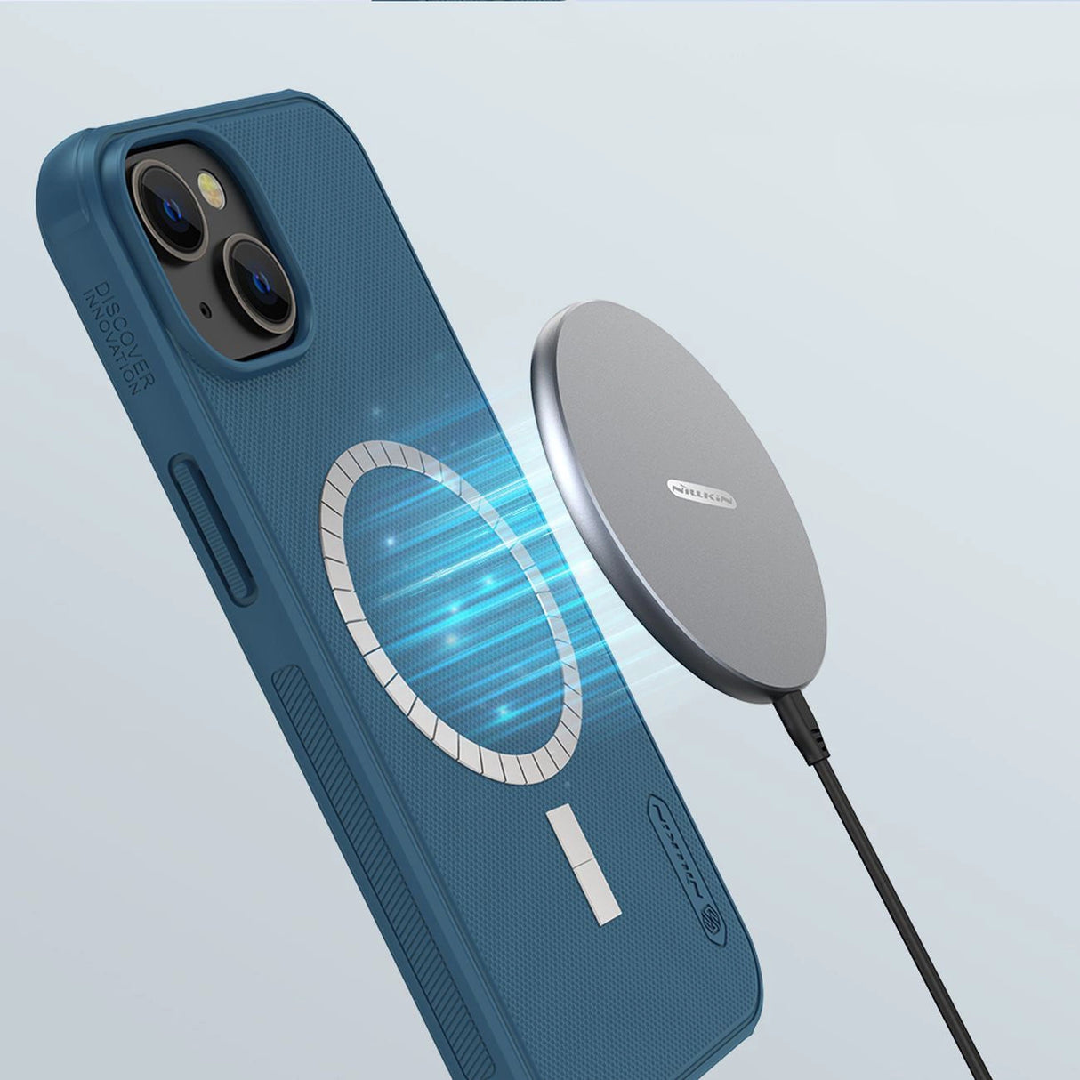 Nillkin Super Frosted Shield Pro Magnetic Case for iPhone 14 Plus with MagSafe magnetic blue