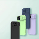Nillkin CamShield Silky Silicone Case iPhone 14 case cover med kamera cover blå
