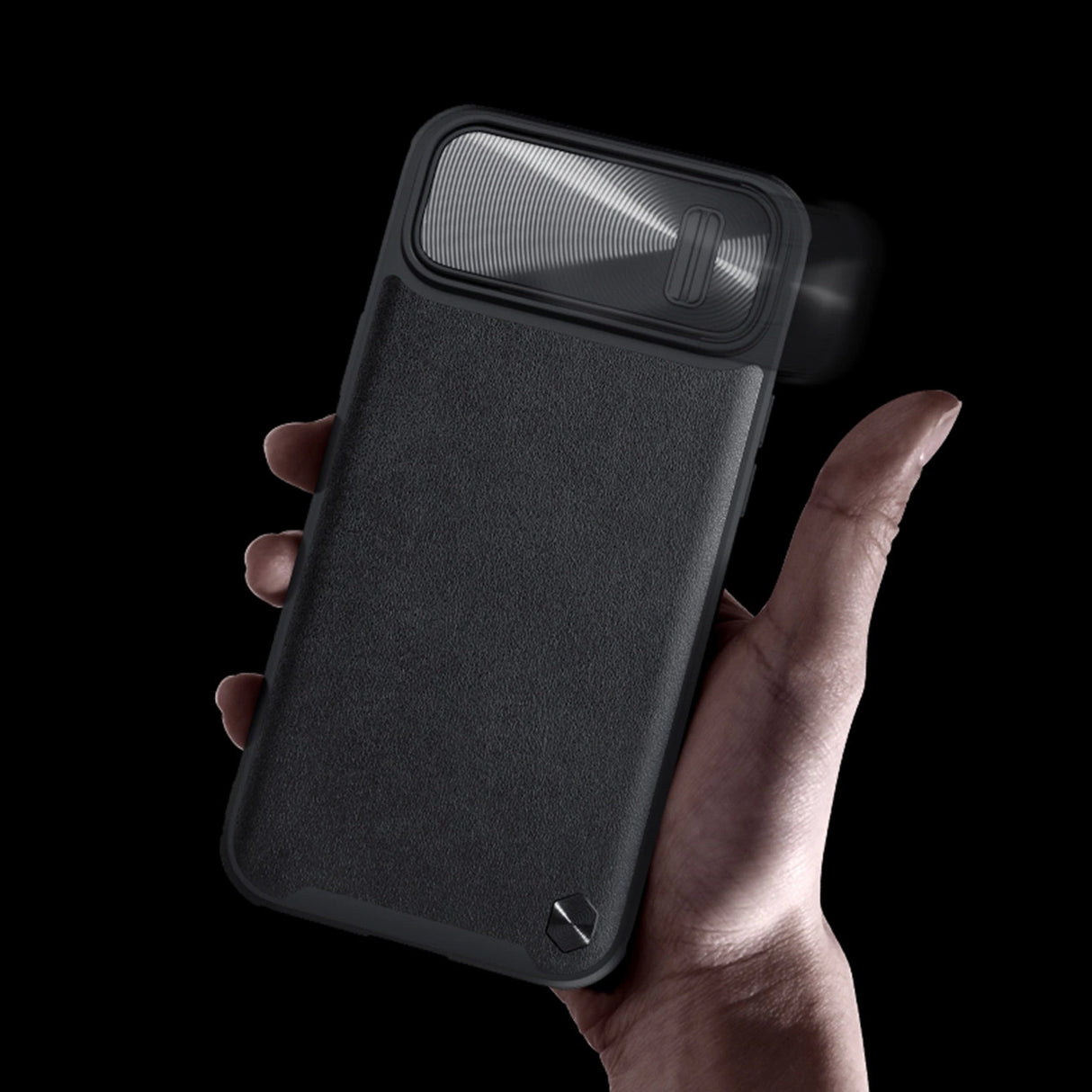 Nillkin CamShield Leather S Case iPhone 14 Pro case med kamera cover blå