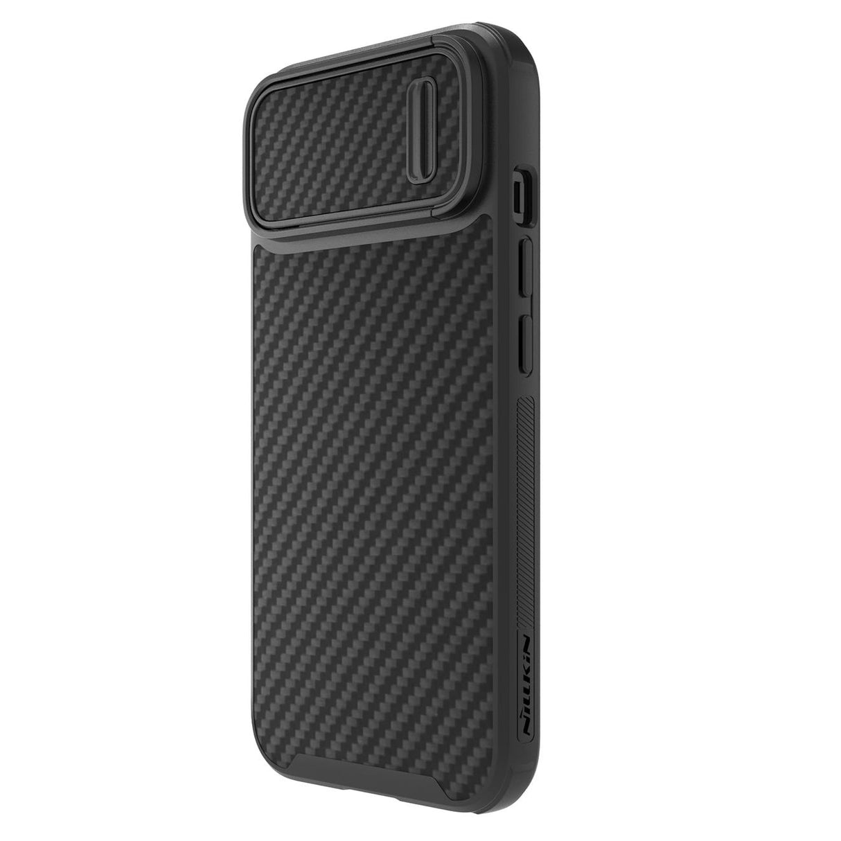 Nillkin Syntetisk Fiber S Case iPhone 14 case med kamera cover, sort