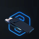 Nillkin Textured S Case til iPhone 14 Pro, pansret cover med kamera cover, blå