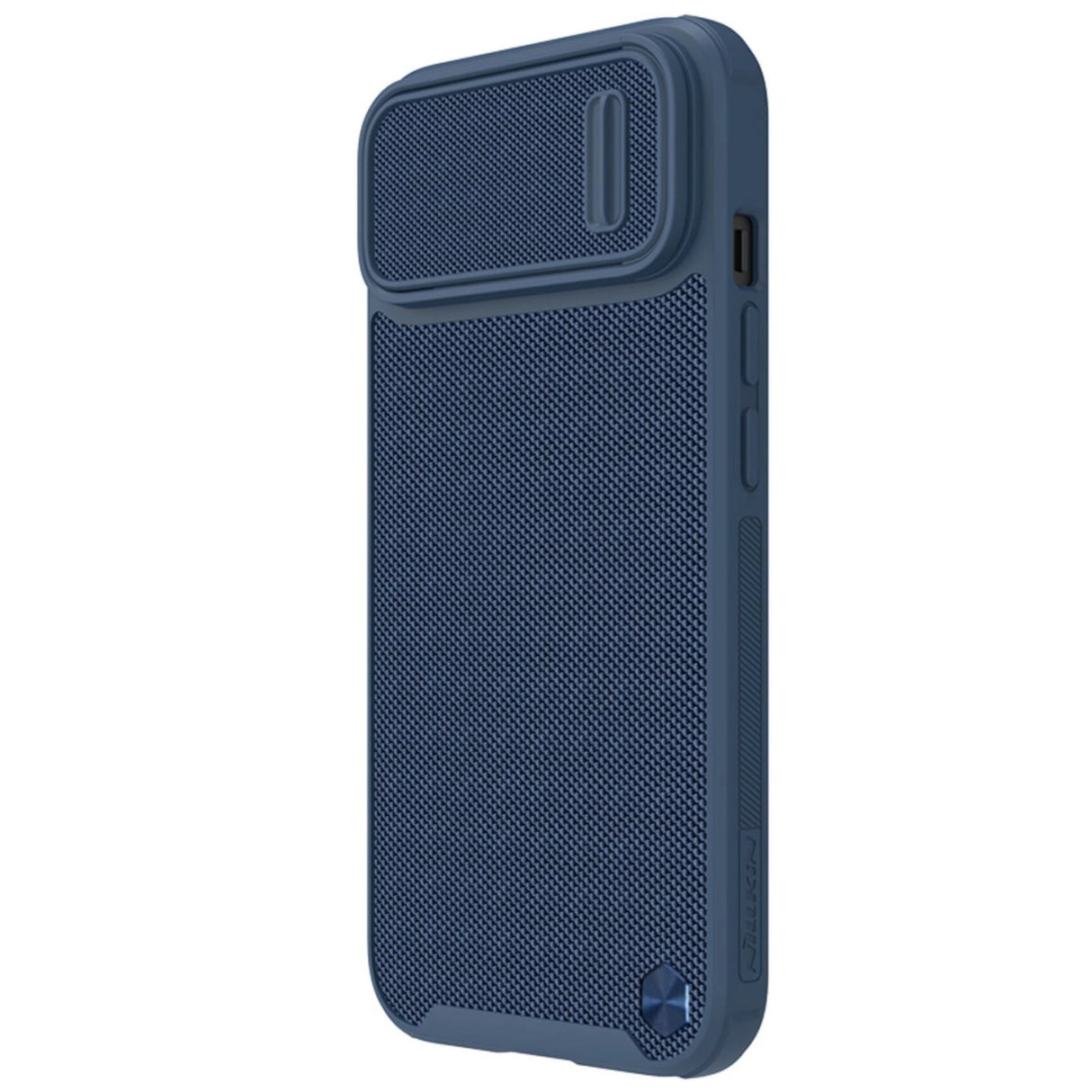 Nillkin Textured S Case til iPhone 14 Plus, pansret cover med kamera cover, blå