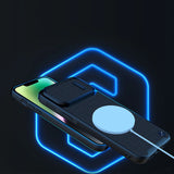 Nillkin Textured S Case til iPhone 14 Plus, pansret cover med kamera cover, blå