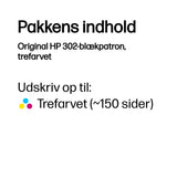 HP 302 Farve (cyan, magenta, gul) 150 sider Blæk