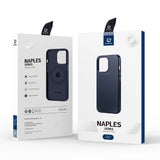 Dux Ducis Naples case for iPhone 14 Pro magnetic leather case MagSafe blue
