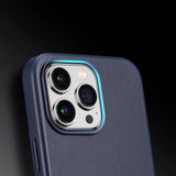 Dux Ducis Naples case for iPhone 14 Pro magnetic leather case MagSafe blue