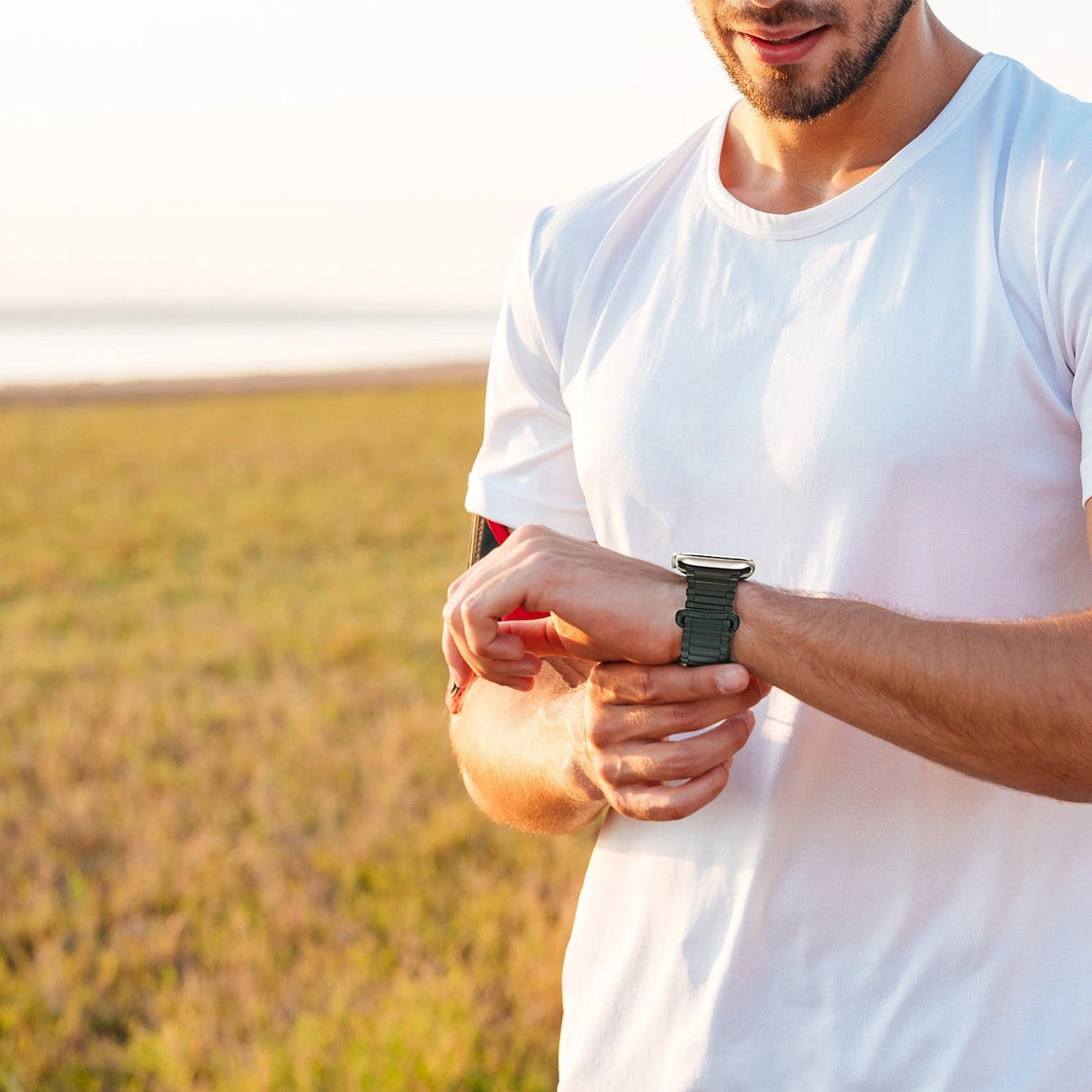 Apple Watch SE-rem, 9, 8, 7, 6, 5, 4, 3, 2, 1 (41, 40, 38 mm) silikon magnetisk rem armbånd grønt