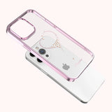 Silicone case with Swarovski crystals Kingxbar Wish Series for iPhone 14 Plus - pink