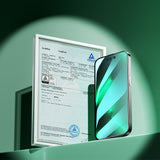 Joyroom Knight Green Glass til iPhone 14 Pro med fuldskærmsfilter mod blåt lys (JR-G02)