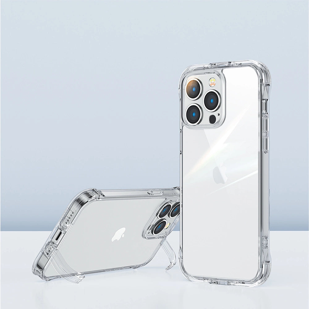 Joyroom Defender Series Case Cover til iPhone 14 Pro Armored Hook Cover Stand Clear (JR-14H2)