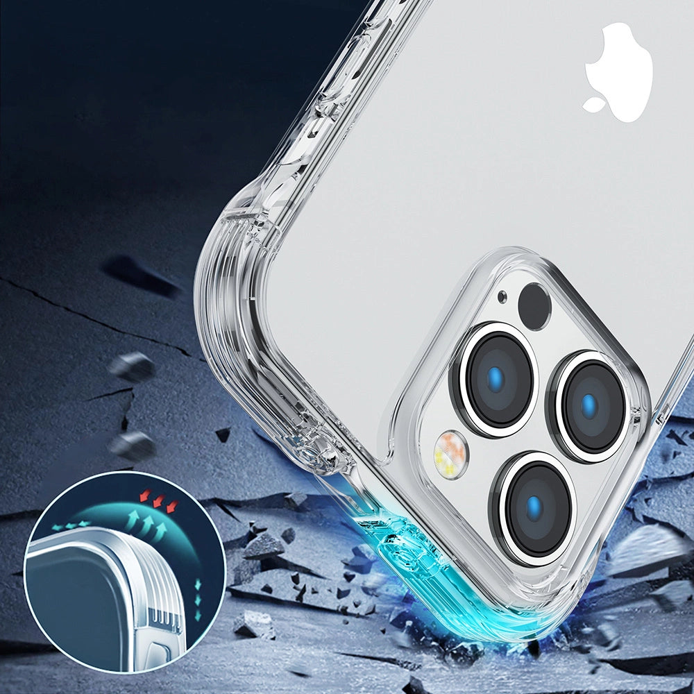 Joyroom Defender Series Case Cover til iPhone 14 Pro Armored Hook Cover Stand Clear (JR-14H2)