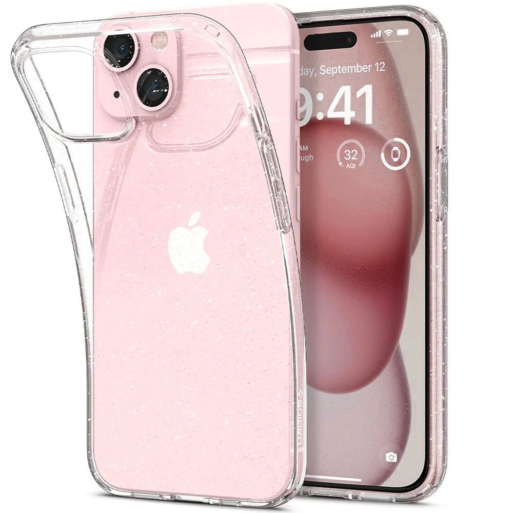 Spigen flydende krystal iPhone 14 Plus Case - Clear Glitter