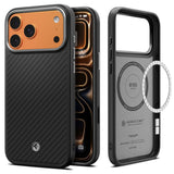 Spigen Enzo Aramid 'T' Mag Magsafe Iphone 17 Pro / 18 Pro Sort/Sølv