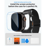 Spigen Lite Fit Pro & Hærdet Glas Til Apple Watch Ultra 1 / 2 / 3 / 4 (49 Mm) Matsort