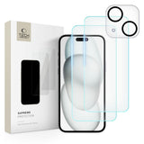 Hærdet Glas Tech Protect Supreme Sæt 3 Pack Iphone 15 Clear