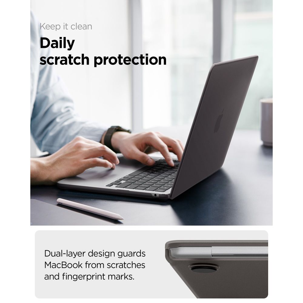 Spigen Airskin Macbook Air 13 M2 M5 2023 2026 Frost Sort