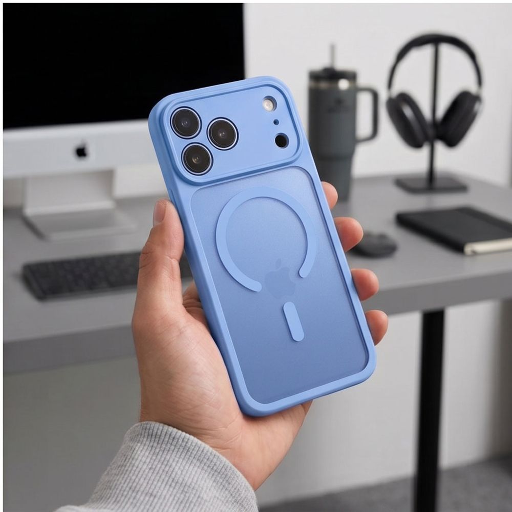 Tech Protect Basicmag Magsafe Iphone 17 Pro Max / 18 Pro Max Mat Lysblå