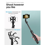 Spigen S560 W Bluetooth Selfie Stick Langt Stativ Sort