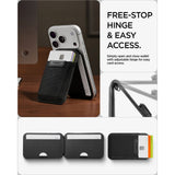 Spigen S314 4 Slim Fold Stativ Tegnebog Magsafe Sort