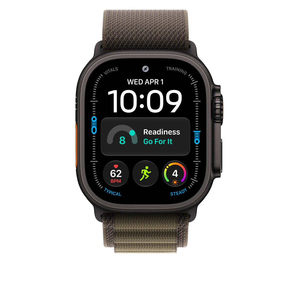 Apple Alpine Loop i mørk olivengrøn, 49 mm - medium - sort titanium