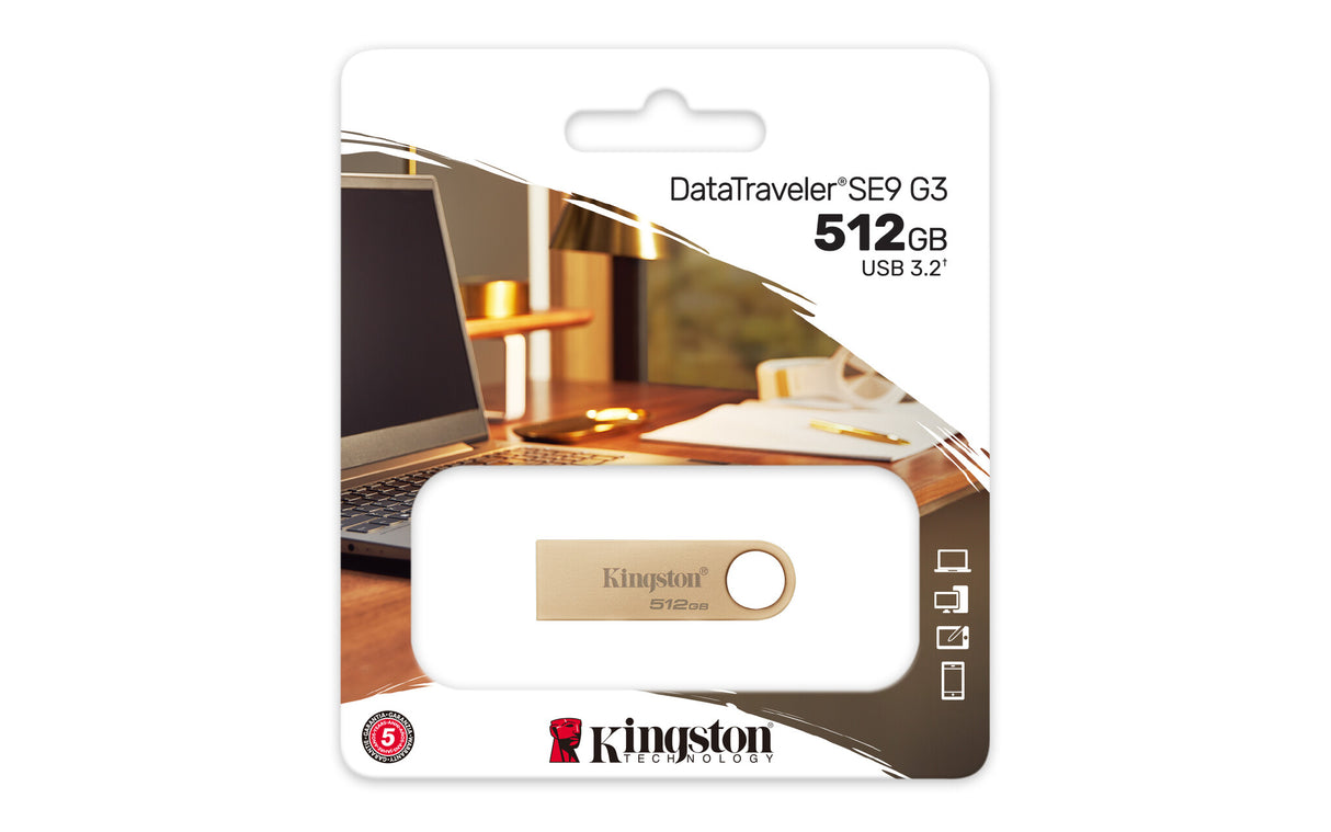 Kingston Technology DataTraveler 512 GB 220 MB/s Metal USB 3.2 Gen 1 SE9 G3