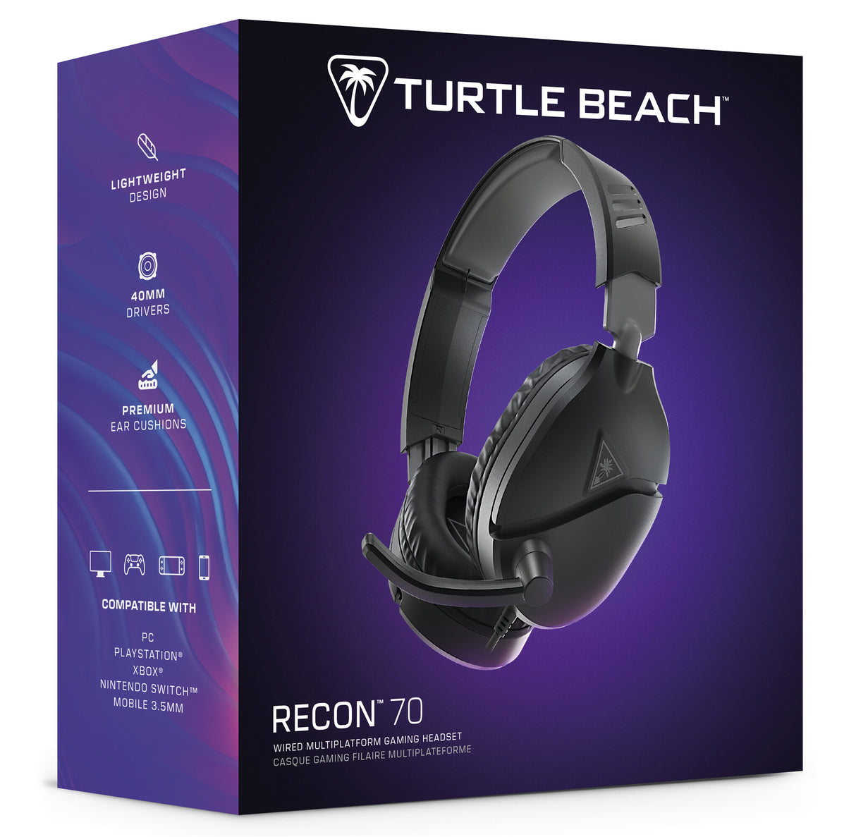 Turtle Beach Recon 70 Headset Ledningsført Spil Sort