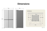 LG InstaView GMG860EPBE side-by-side køle-fryseskab Fritstående 508 L Sort
