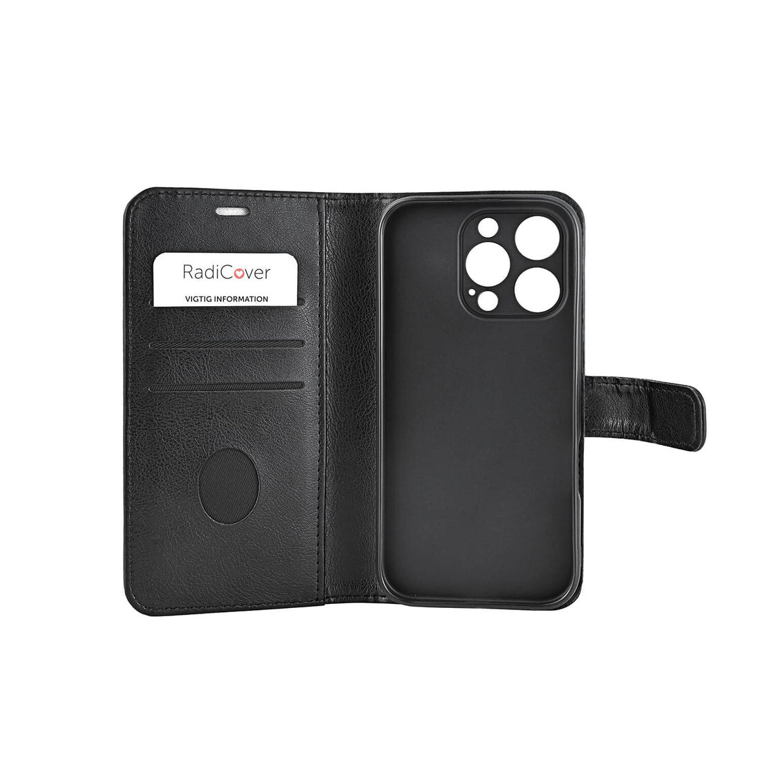 Radicover RAD301 mobiltelefon etui 15,5 cm (6.1") Tegnebogsetui Sort
